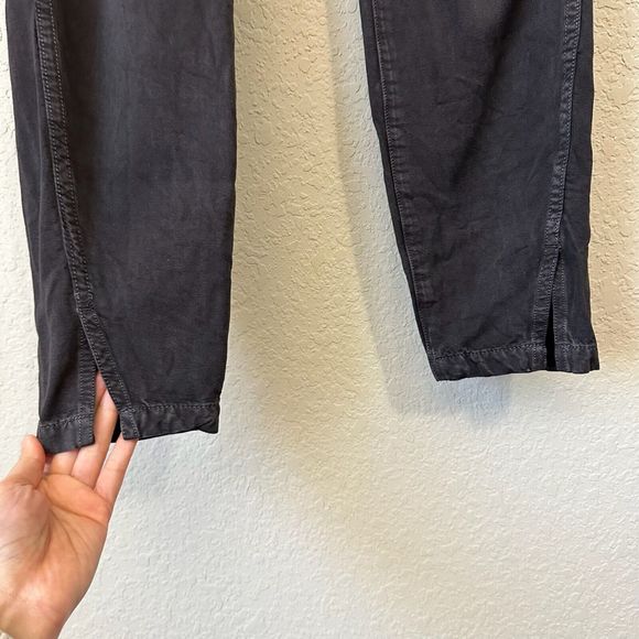 AMO Twist Pull On Ankle Pants Slit in Washed Black USA MADE - Picture 4 of 11